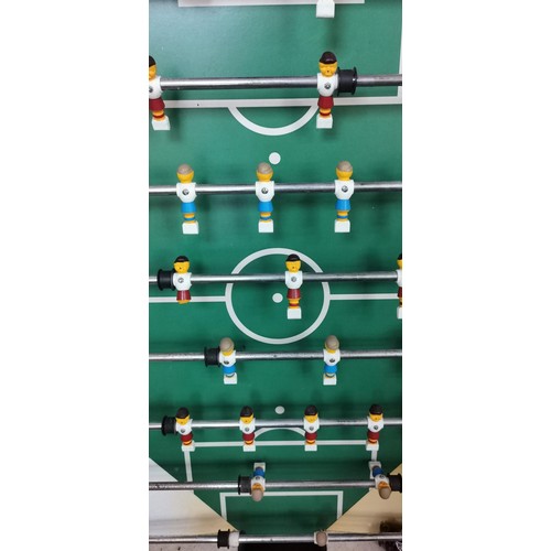 457 - Large foosball / football table complete with the table legs and all players. Height of table not in... 