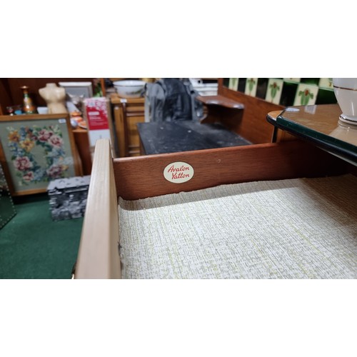 489 - Vintage retro mid century 5 drawer chest and dressing table with three drawer to the base by Avalon ... 