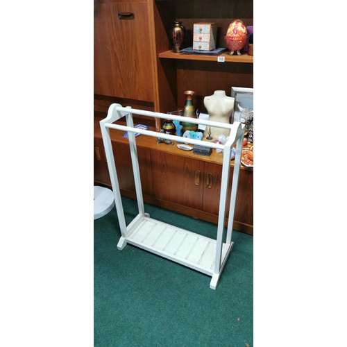 460 - White painted stick stand but would be suitable for hanging clothes etc. Height of 85.5cm x 65.5cm w... 