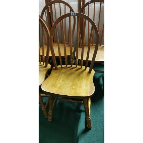 476 - 5x vintage beech chairs with spindle backs