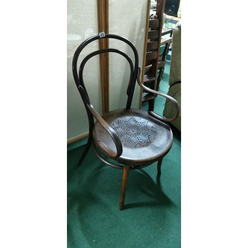 478 - Antique Edwardian extra-wide Bentwood chair with a circular seat. Height of 97cm x 56cm width x 52cm... 