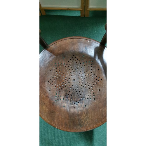 478 - Antique Edwardian extra-wide Bentwood chair with a circular seat. Height of 97cm x 56cm width x 52cm... 