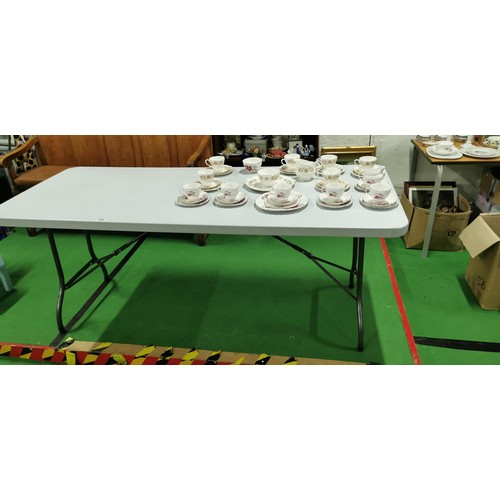 484 - 2x large plastic top folding tables in good clean condition both tables have a 183cm (6ft) length by... 