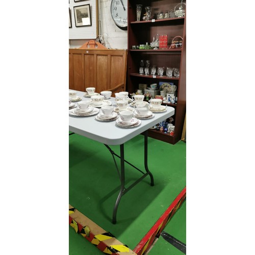 484 - 2x large plastic top folding tables in good clean condition both tables have a 183cm (6ft) length by... 