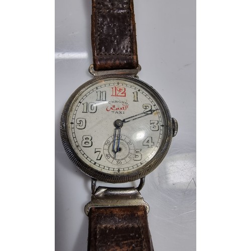 357 - Vintage rare gents watch by Chrono Taxi missing its had off the subsidiary dial movement does not ap... 