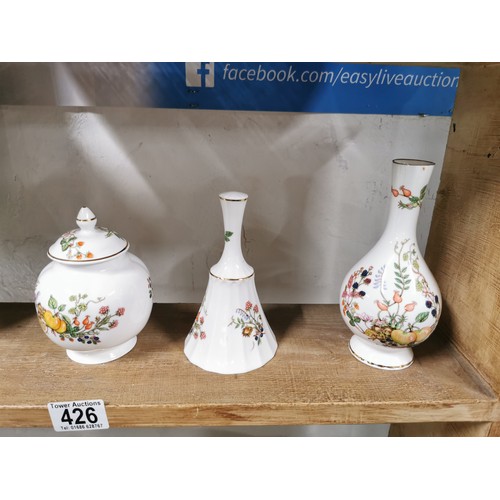 426 - 10x piece Aynsley Bone China Somerset design inc vases, lidded pots etc. Height of the tallest is 17... 