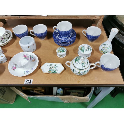 428 - Large quantity of good named Porcelain and China inc candlesticks lidded pots, teacups and saucers e... 