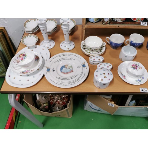 428 - Large quantity of good named Porcelain and China inc candlesticks lidded pots, teacups and saucers e... 