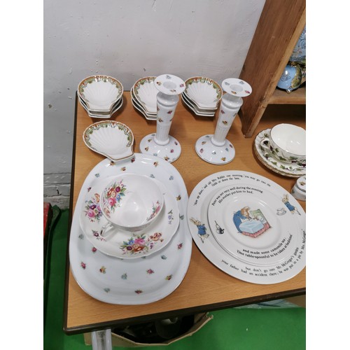 428 - Large quantity of good named Porcelain and China inc candlesticks lidded pots, teacups and saucers e... 