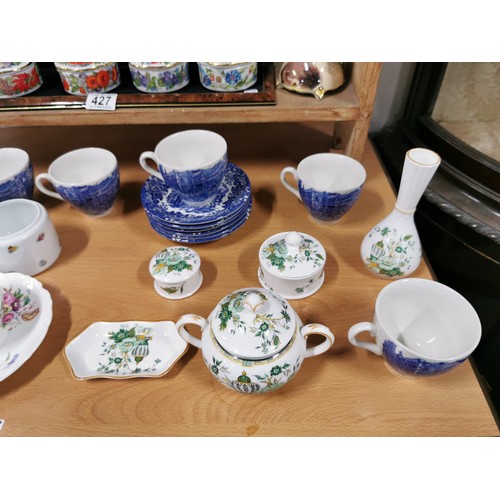 428 - Large quantity of good named Porcelain and China inc candlesticks lidded pots, teacups and saucers e... 