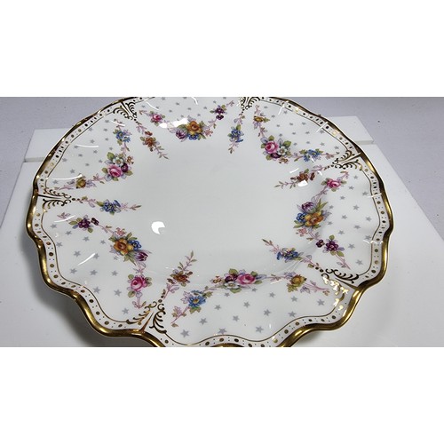 300A - Royal Crown derby Royal Antoinette fluted dinner plate diameter of 26cm along with Royal Crown Derby... 