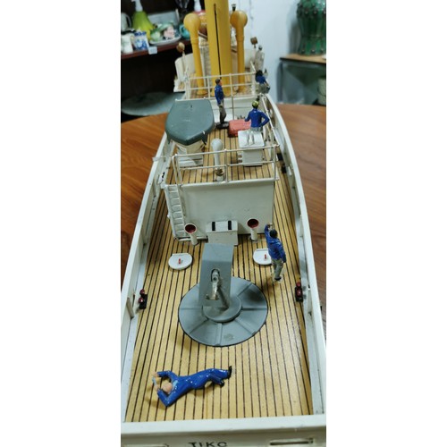 60A - Scratch built remote control ship (no motor or servos) well made named TIKO lift up superstructure t... 