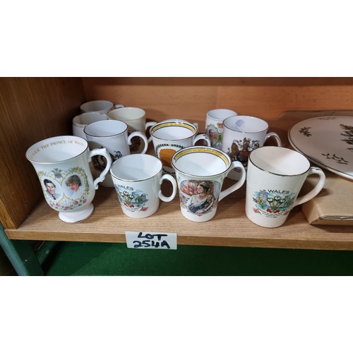 254A - Quantity of 12x Royal Memorabilia commemorative mugs by various good named manufacturers inc. Crown ... 