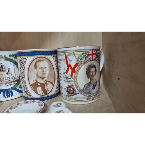 232A - Qty of Limited Edition Royal Memorabilia by Caverswall China to inc. 4x large mugs, 4x miniature cup... 