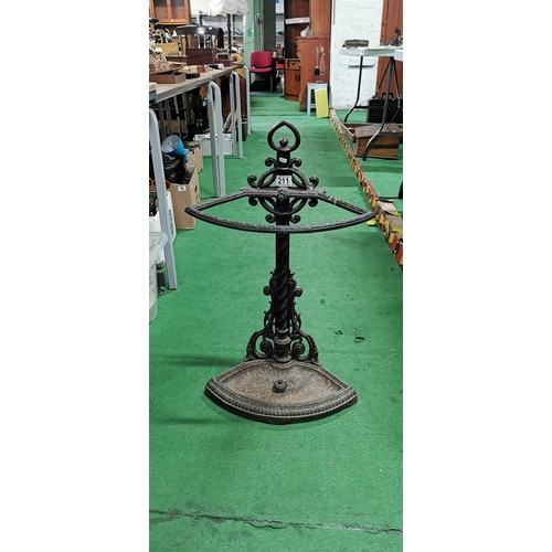 211 - Antique Cast Iron Coalbrookdale style stick stand in good overall condition. Stamped no.36 & Registe... 