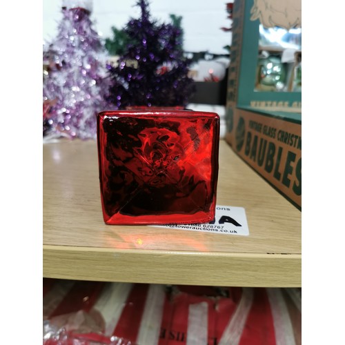 109A - Large Red Phone Box Christmas Bauble with a miss print on one of the sides that says 