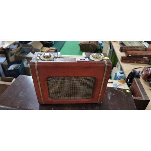 23 - 1950s Ever Ready Sky Leader transistor portable radio. Due to the vintage nature of these electrical... 