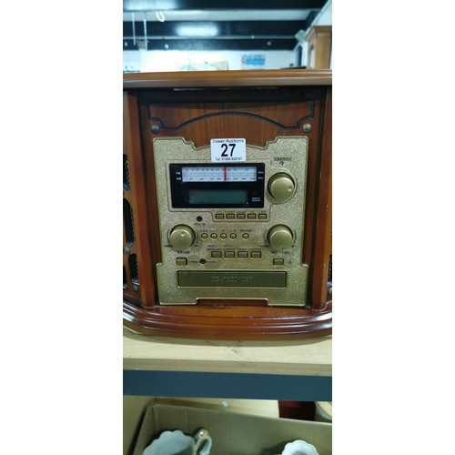 27 - Zennox Model D4100 retro / antique style Vinyl to CD Recorder complete with CD player, Record Player... 