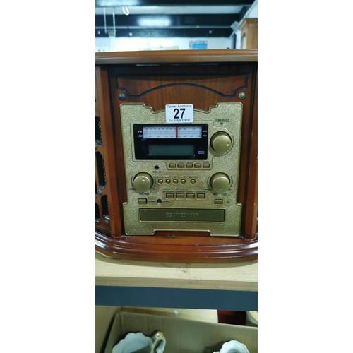 27 - Zennox Model D4100 retro / antique style Vinyl to CD Recorder complete with CD player, Record Player... 