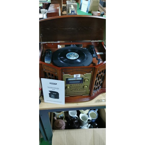 27 - Zennox Model D4100 retro / antique style Vinyl to CD Recorder complete with CD player, Record Player... 