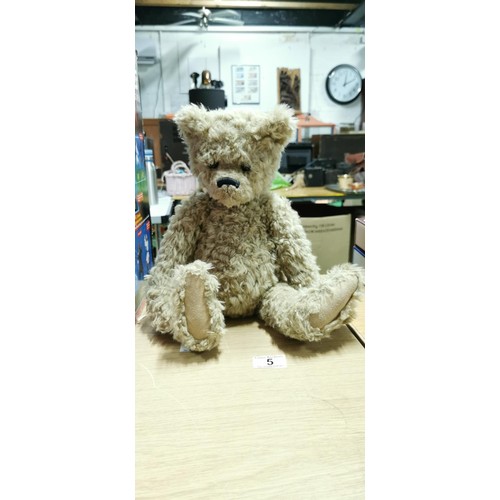 5 - Collectable Charlie Bears light brown bear in good overall condition. Full height is 41cm.