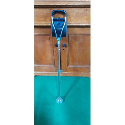 42 - Stainless steel adjustable shooting stick in very good condition