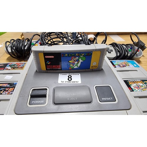 8 - Super Nintendo Entertainment system games console complete to inc 7x good games 2x original controll... 