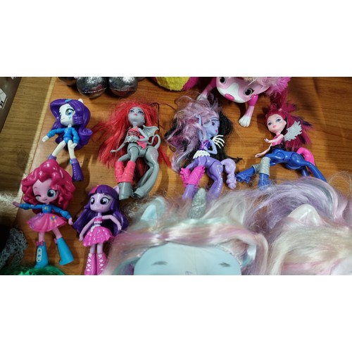 21 - Large quantity of girls toys inc 2x Poopsie Unicorns, a quantity of Monster High & My Little Pony fi... 