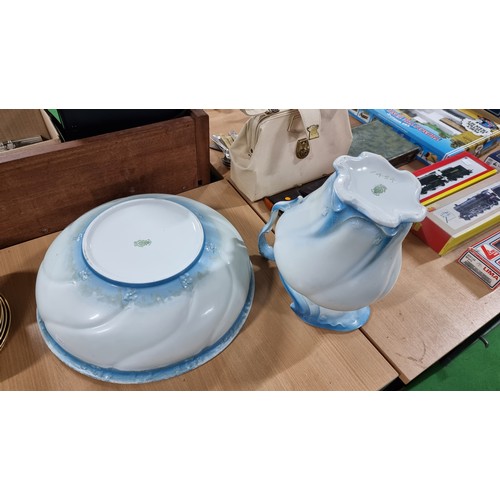 28 - Vintage large jug and bowl in excellent clean condition with no damage by Henry Allock, bowl has a h... 