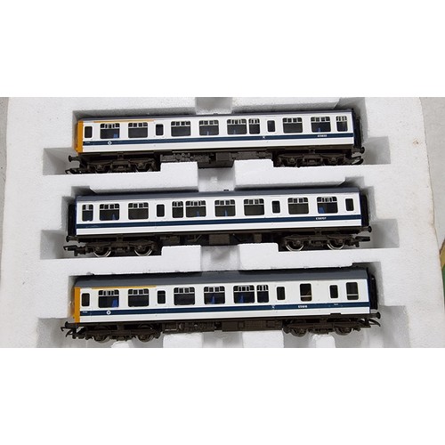 42 - Hornby B.R. three car diesel multiple unit pack R700, R701, R699, in its original box open but appea... 