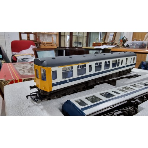 42 - Hornby B.R. three car diesel multiple unit pack R700, R701, R699, in its original box open but appea... 