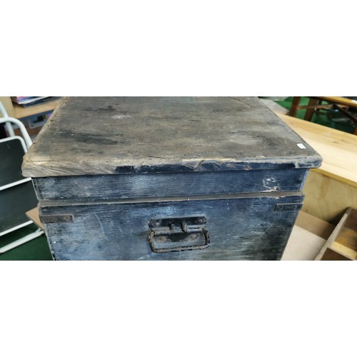 138 - Good Quality Heavy duty timber carpenters tool chest metal handles to sides in good order
79 wide 48... 