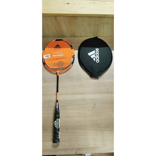 148 - Garden rope swing exercise device and a new Adidas badminton racket