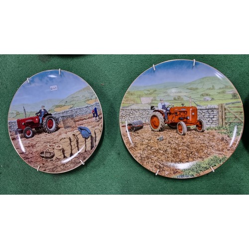 47 - Quantity of 9 collectable plates border fine arts tractor scene plates a pair of harry hancock pheas... 