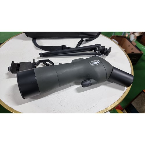 48 - Bagged Gomu advance optics spotting scope complete with tripod and mobile phone adapter with its len... 