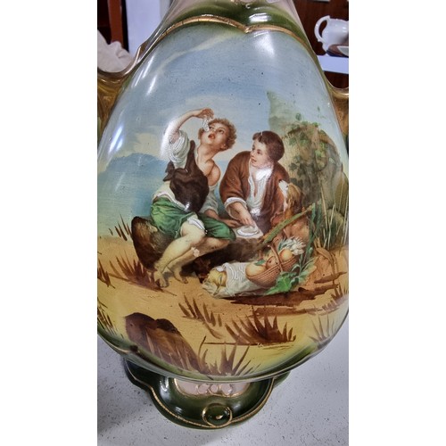 49 - Quantity of collectables inc a pair of good quality art nouveau vases with hand painted scenes, roya... 