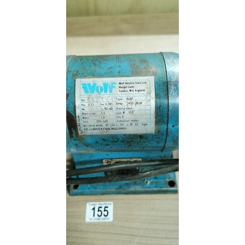 155 - Twin bench grinder by Wolfe 8681 super heavy duty good working order