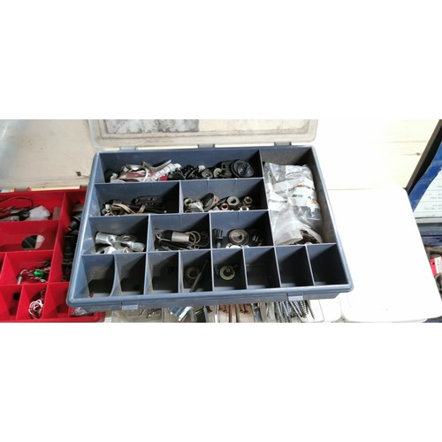 166 - A large Quantity of various tool organisers, storage drawers etc many full with shed odds