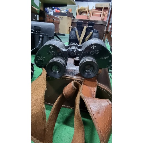 68 - Joblot of 8x pairs of vintage binoculars to include a good quality military set of binoculars 7x50 m... 