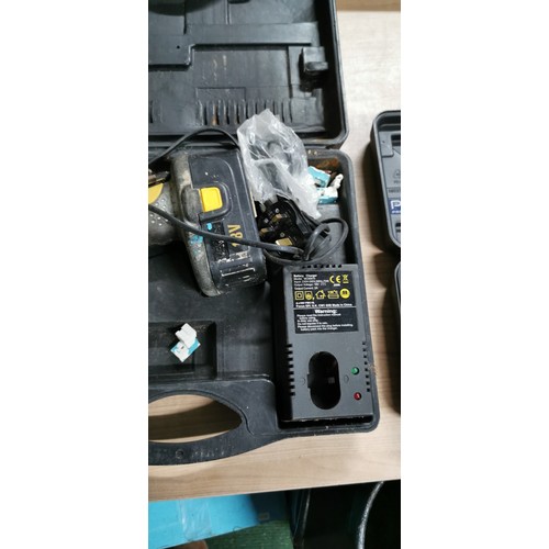 170 - Mckeller 18v battery drill with charger, P Pro 4.8v pistol driver with parts both in cases