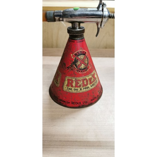 175 - Vintage Redex fuel additive dispenser can good condition and a can of BP Energo part full oil