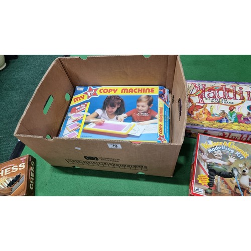 79 - Box of board games inc an all in one multi game a holiday express train set etc