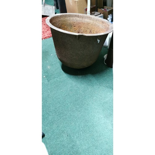 187 - Antique cast iron pot 44cm high 58cm diameter Ideal as planter