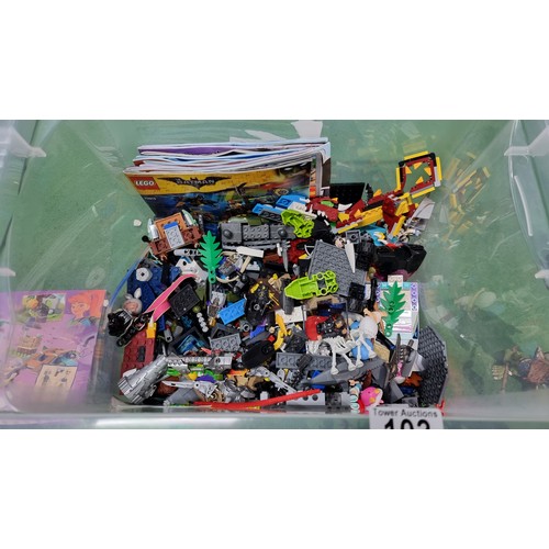 103 - Box full of various collectable Lego including Hero factory figures, quantity Papo fantasy world fig... 