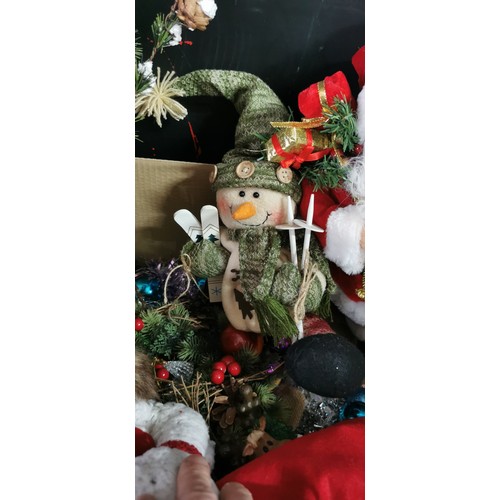 206 - Large quantity of Christmas item, ornaments and decorations inc 2FT Pre-lit Christmas tree in box, S... 