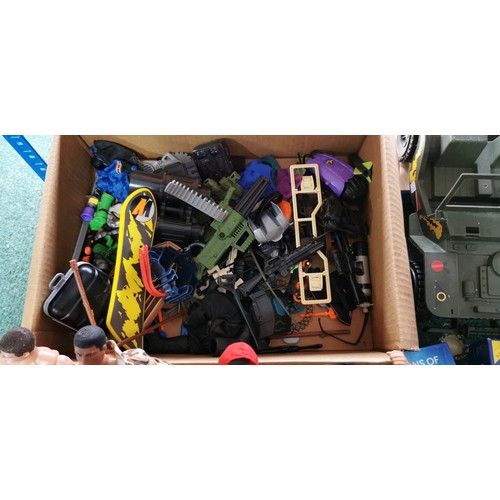 207 - Large quantity of vintage Action Man figures with clothes and accessories along with a large Action ... 