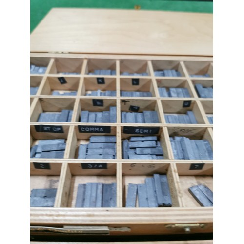 280 - 6 divisional lidded printers boxes along with a 9 divisional box containing a large quantity of meta... 