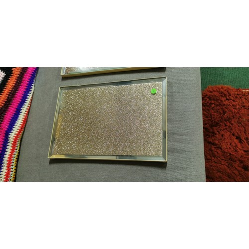 220 - 2x set of 2 Laura Ashley gold glitter mirrored placemats - brand new and sealed.