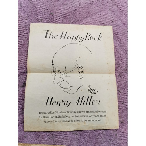 283 - Rare signed Henry Miller book called miscellanea water colour holograph 1943 with original signed He... 