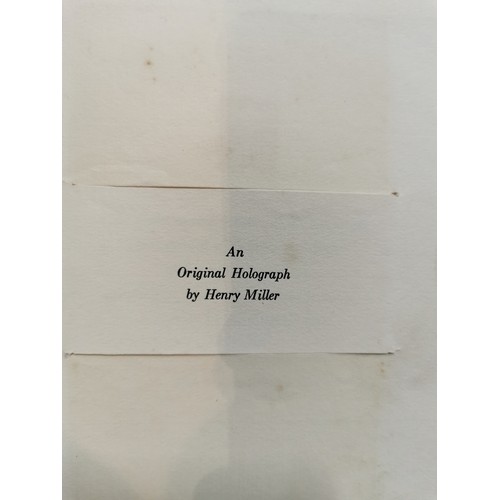 283 - Rare signed Henry Miller book called miscellanea water colour holograph 1943 with original signed He... 